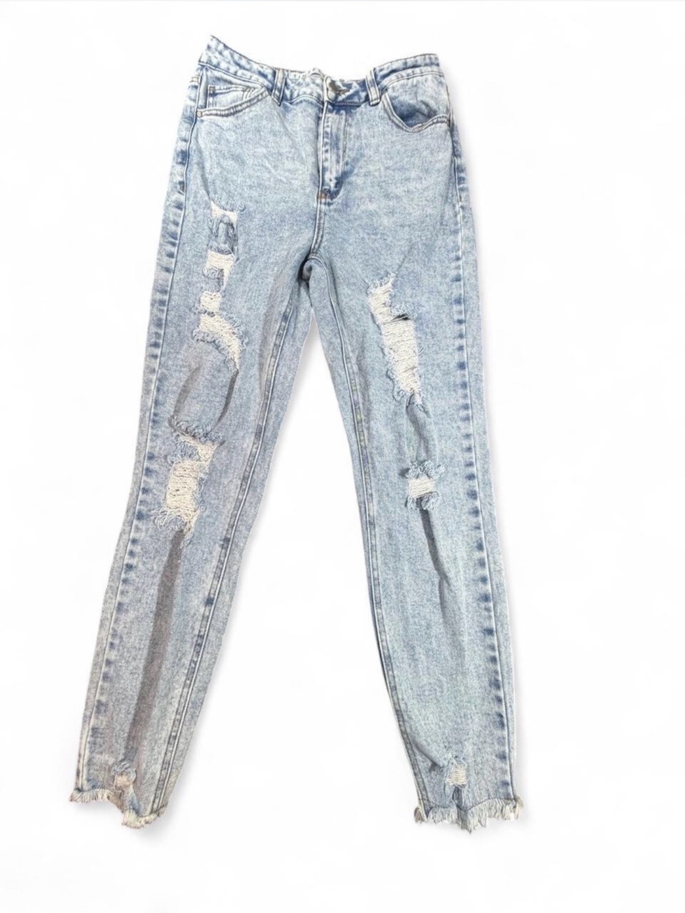 Tinseltown Size 7 Light Wash Distressed Ripped Jeans Y2K